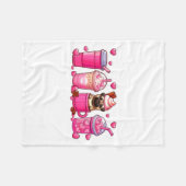 Pug Inside Cup Coffees Lover Valentines Day Heart  Fleecedecke (Vorderseite (Horizontal))