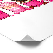 Pug Inside Cup Coffees Lover Valentines Day Heart Poster (Ecke)