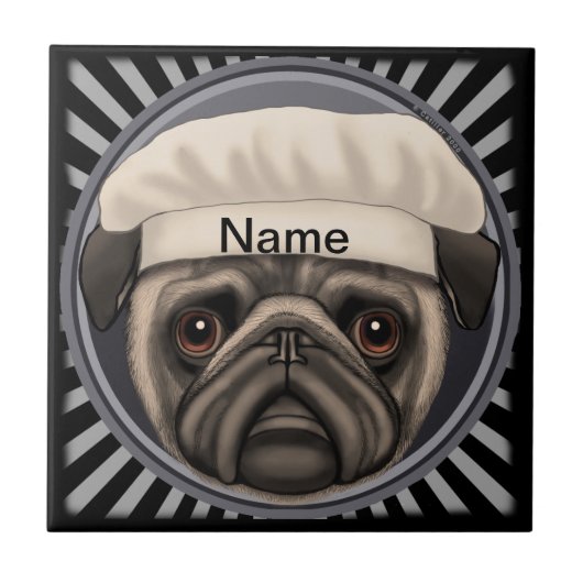 Pug Koch Fliese (Vorderseite)