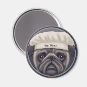 Pug-Koch Magnet (Vorderseite/Rückseite)
