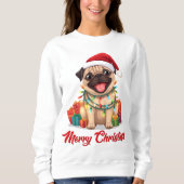 Pug Lichter & Weihnachtsfreuden Sweatshirt (Vorderseite)