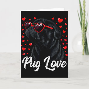Pug Liebe Pug Mama Valentinstag Pug Schwarz Uni Er Karte