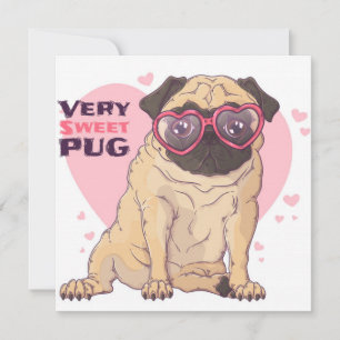 Pug-Liebes-Weihnachtskarte Feiertagskarte