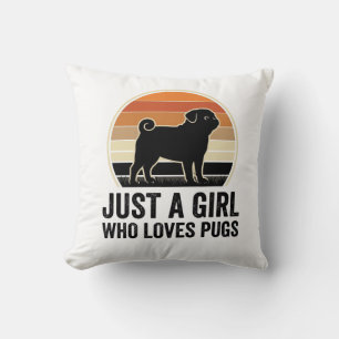 Pug Liebhaber Vintage Nur Ein Mädchen Hund Shirt D Kissen