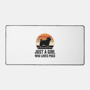 Pug Liebhaber Vintage Nur Ein Mädchen Hund Shirt D Schreibtischunterlage