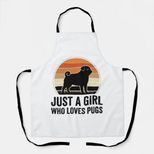 Pug-Liebhaber Vintage Nur Ein Mädchen Hund Shirt D Schürze