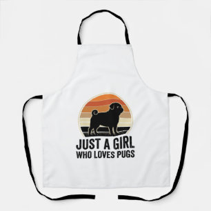 Pug Liebhaber Vintage Nur Ein Mädchen Hund Shirt D Schürze