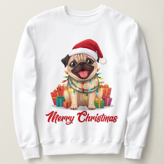 Pug Lights & Christmas Delights Sweatshirt (Design vorne)