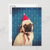 Pug Lola XMas Card Feiertagspostkarte (Vorne/Hinten)
