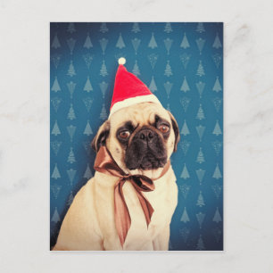 Pug Lola XMas Card Feiertagspostkarte
