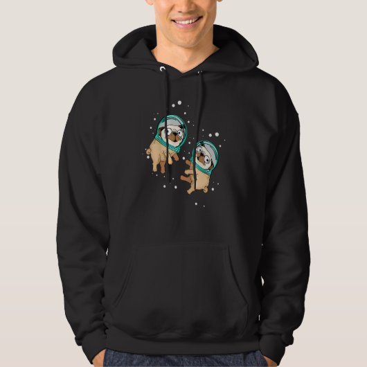 Pug Lover Kids Astronaut Dog Owner Space Pug Hoodie (Vorderseite)