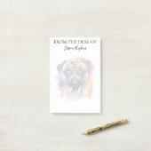 Pug Lover Monogrammed Dog Post-it Klebezettel (Auf Schreibtisch)