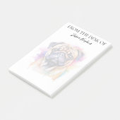 Pug Lover Monogrammed Dog Post-it Klebezettel (angewinkelt)