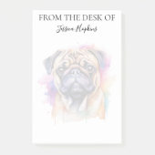 Pug Lover Monogrammed Dog Post-it Klebezettel (Vorderseite)