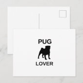 pug lover postkarte (Vorne/Hinten)