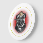 Pug Majestät Große Wanduhr (Winkel)