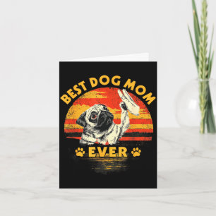 Pug-Mama Retro-Sonnenuntergang lustiger Hund Mutte Karte