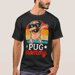 Pug Mami Vintage Pug Hund Dabbing Frohe Muttertag T-Shirt