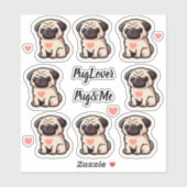 Pug&Me Set of Stickers Aufkleber (Blatt)