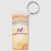 Pug Memorial Keychain with Music QR Code Schlüsselanhänger (Rückseite)