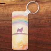 Pug Memorial Keychain with Music QR Code Schlüsselanhänger (Rückseite)
