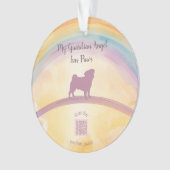 Pug Memorial Ornament with Grief Playlist (Vorderseite)