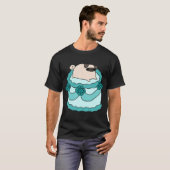 Pug mit Geburtstagskuchen T-Shirt (Vorne ganz)