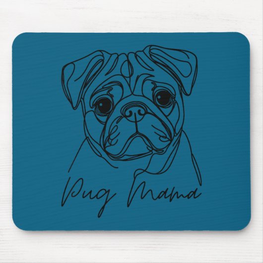 Pug Mom Artistic Dog Pug Line Mama Mousepad (Vorne)