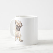 Pug Mug – Süße Hundemutter-Kaffeetasse als Geschen Kaffeetasse (Vorderseite Links)