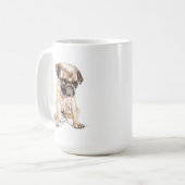 Pug Mug – Süße Hundemutter Latte Tasse Geschenk (Vorderseite Links)
