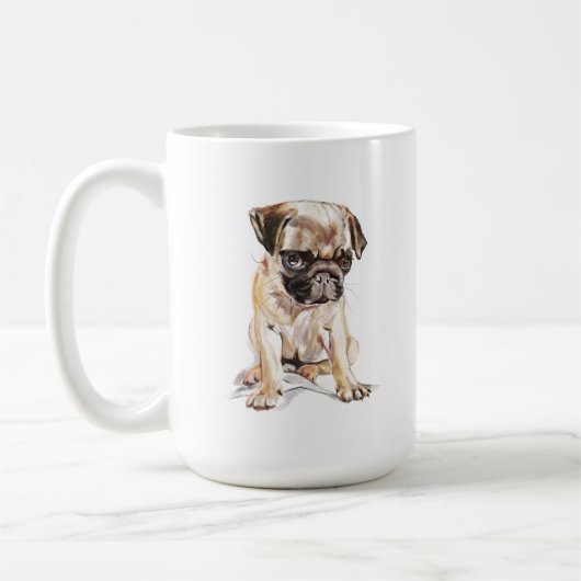 Pug Mug – Süße Hundemutter Latte Tasse Geschenk (Links)