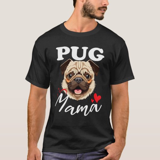 Pug mum loves his dog animal T-Shirt (Vorderseite)