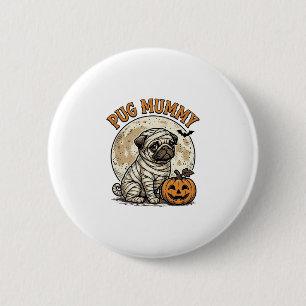 Pug-Mummy-Halloween-Vintage-Hunde-Shirt-Design_1 Button