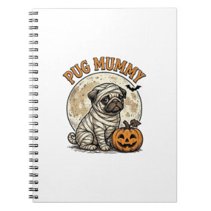 Pug-Mummy-Halloween-Vintage-Hunde-Shirt-Design_1 Notizblock