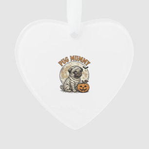 Pug-Mummy-Halloween-Vintage-Hunde-Shirt-Design_1 Ornament