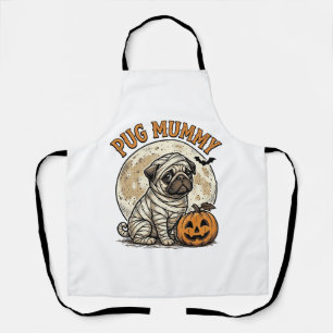 Pug-Mummy-Halloween-Vintage-Hunde-Shirt-Design_1 Schürze