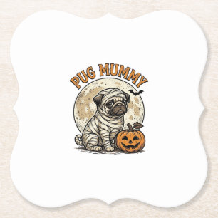 Pug-Mummy-Halloween-Vintage-Hunde-Shirt-Design_1 Untersetzer