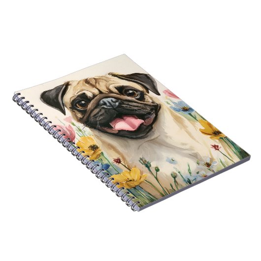 Pug Notebook – Watercolor Notizblock (Rechte Seite)