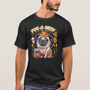 Pug-o-Ween Süßer Mops-Hund in Halloween-Kostüm T-Shirt