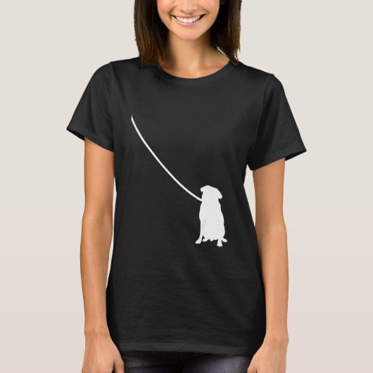 Pug on a Leash Dog  Mom Dad Pet Cute  Puppy T-Shirt (Vorderseite)