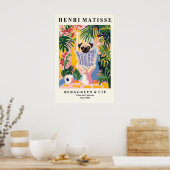 Pug on a Toilet Print - Matisse Style Bathroom Poster (Küche)