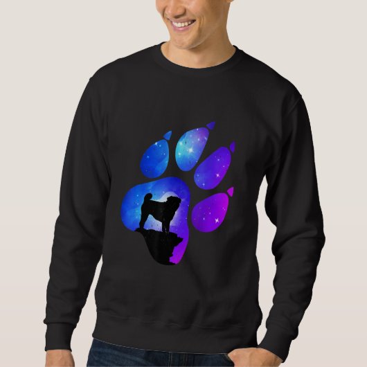 Pug Paw Dog Mom Dad Sweatshirt (Vorderseite)