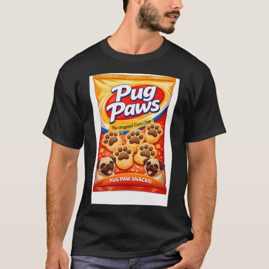 Pug Paws - Der Originale Corn Chip T-Shirt (Vorderseite)