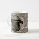 Pug-Polizei-Tasse Kaffeetasse (Vorderseite Links)