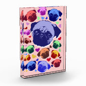 Pug Puppy Dog PopArt Retro Style Fotoblock (Links)