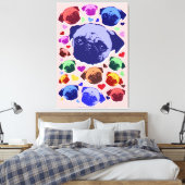 Pug Puppy Dog PopArt Retro Style Leinwanddruck (Insitu (Schlafzimmer))