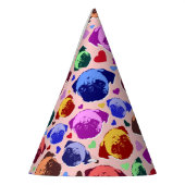 Pug Puppy Dog PopArt Retro Style Partyhütchen (Links)