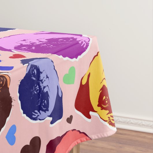 Pug Puppy Dog PopArt Retro Style Tischdecke (Beispiel)