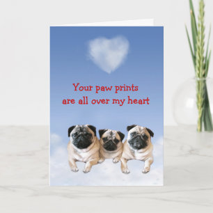 Pug Puppy Love Card Feiertagskarte