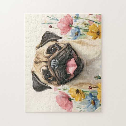Pug Puzzle – Watercolor (Vertikal)